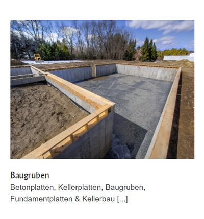 Baugruben Kellerplatten Fundamente für  Nordheim